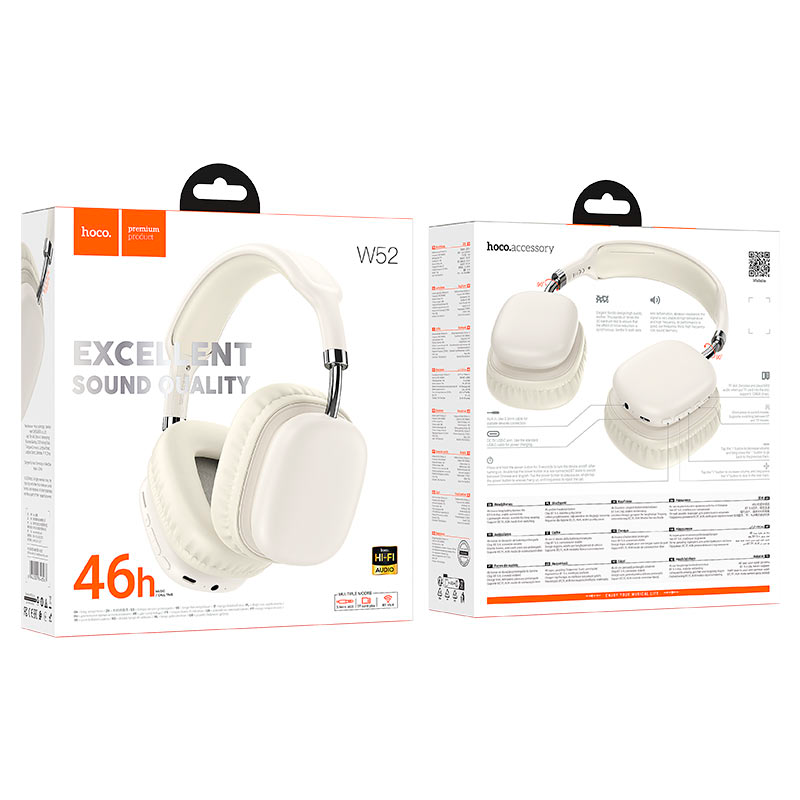Audífonos Bluetooth Headset Hoco W52 Blanco – imagen 3