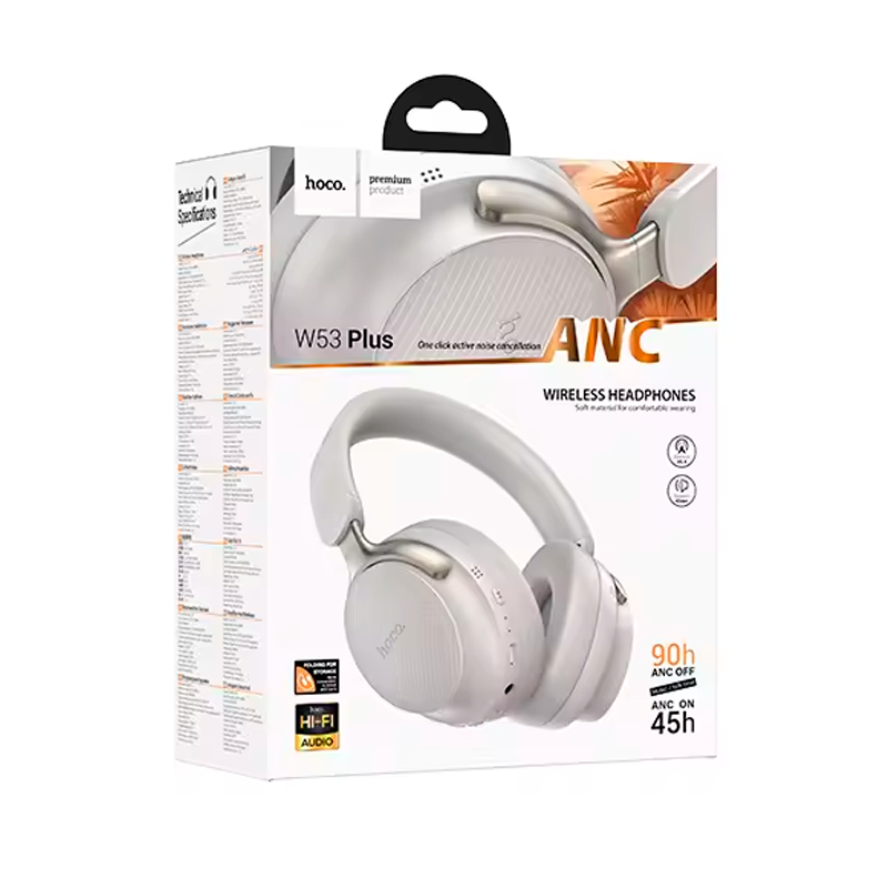 Audífonos Headset Bluetooth Hoco W53 Plus Anc Blanco – imagen 3