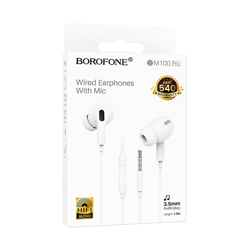 Audífonos In Ear Borofone Bm100 Pro Fuente 3.5mm Blanco – imagen 3