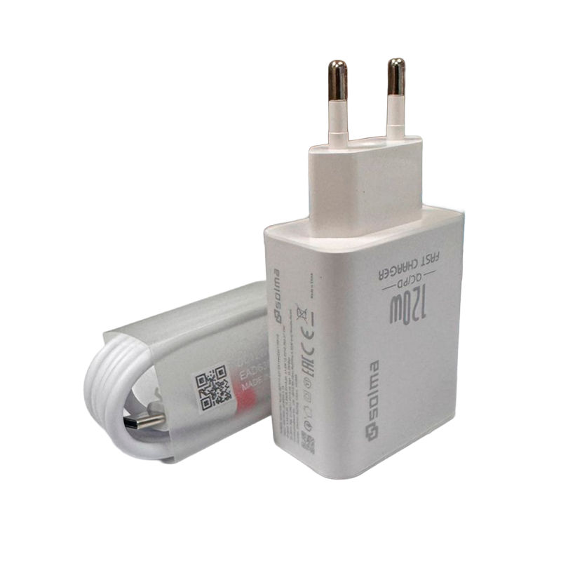 Cargador Carga Rapida Solma 120w + Cable Tipo C Blanco – imagen 5