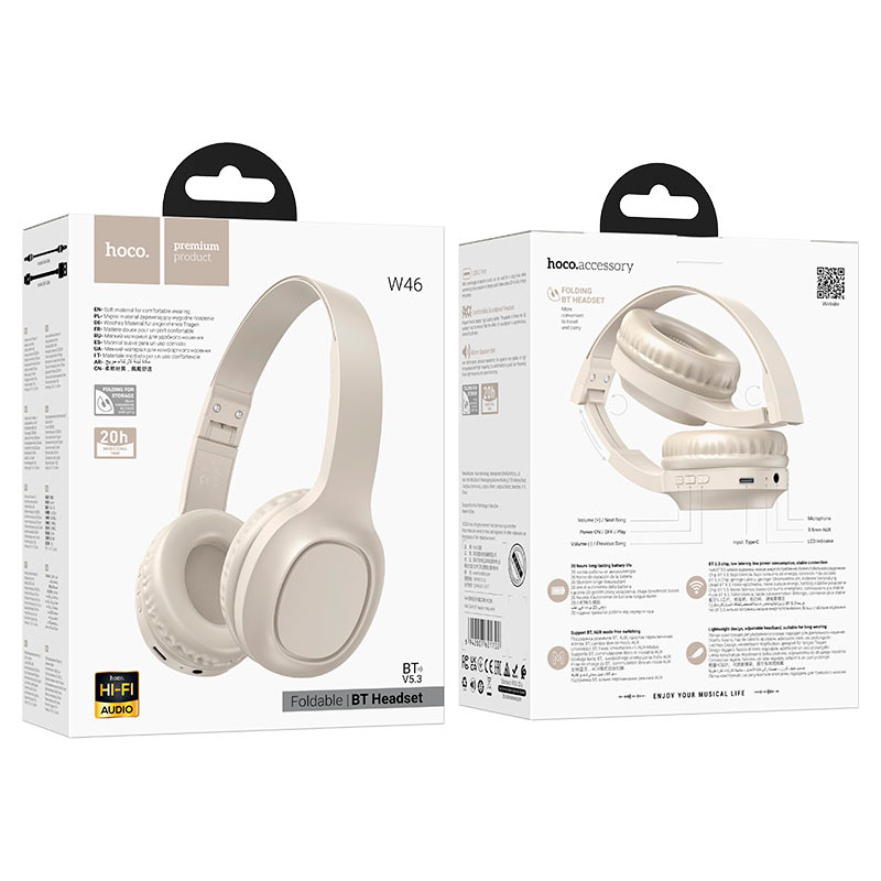 Audífonos Bluetooth Headset Hoco W46 Charm Blanco – imagen 3