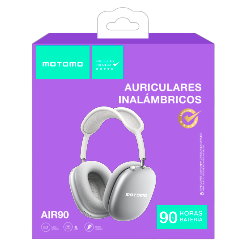 Audífonos Headset Bluetooth Motomo Air 90 Gris – imagen 3