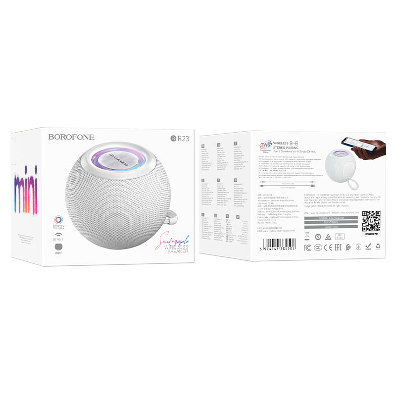 Parlante Inalambrico Bluetooth Borofone Br23 Fm Usb Tws Blanco – imagen 3