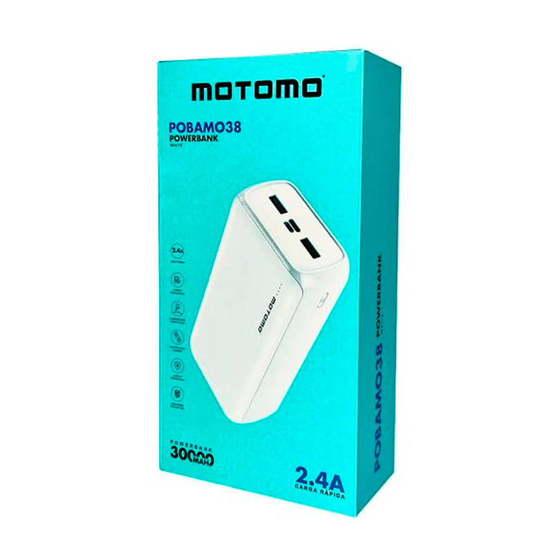 Bateria Portatil Powerbank Motomo Pobamo38 30.000 Mah Blanco – imagen 3