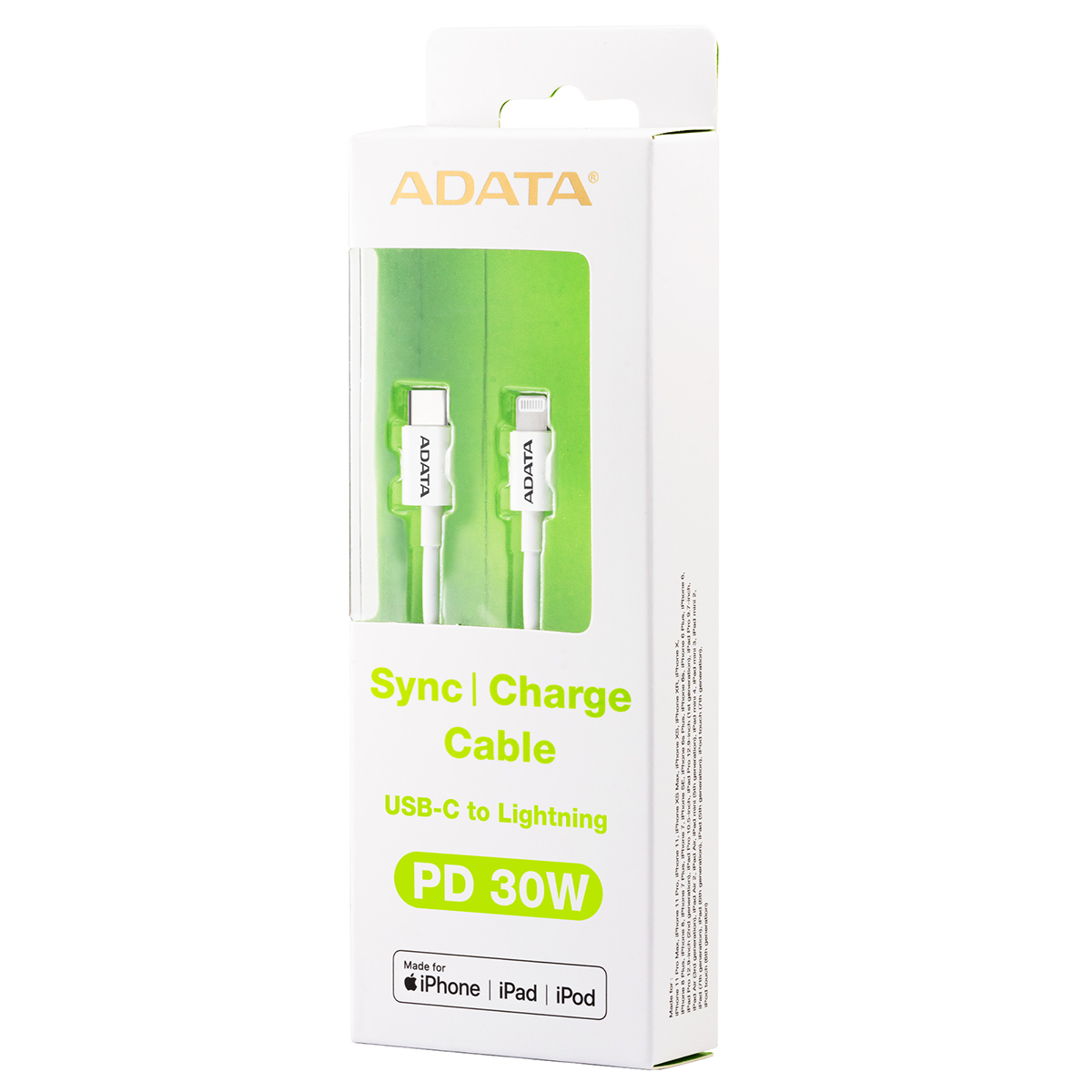 Cable Usb Tipo C A Lightning 1m Adata Blanco