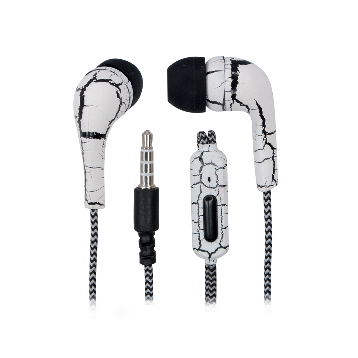 Audifonos In Ear Earphones Microlab Skunk Blanco
