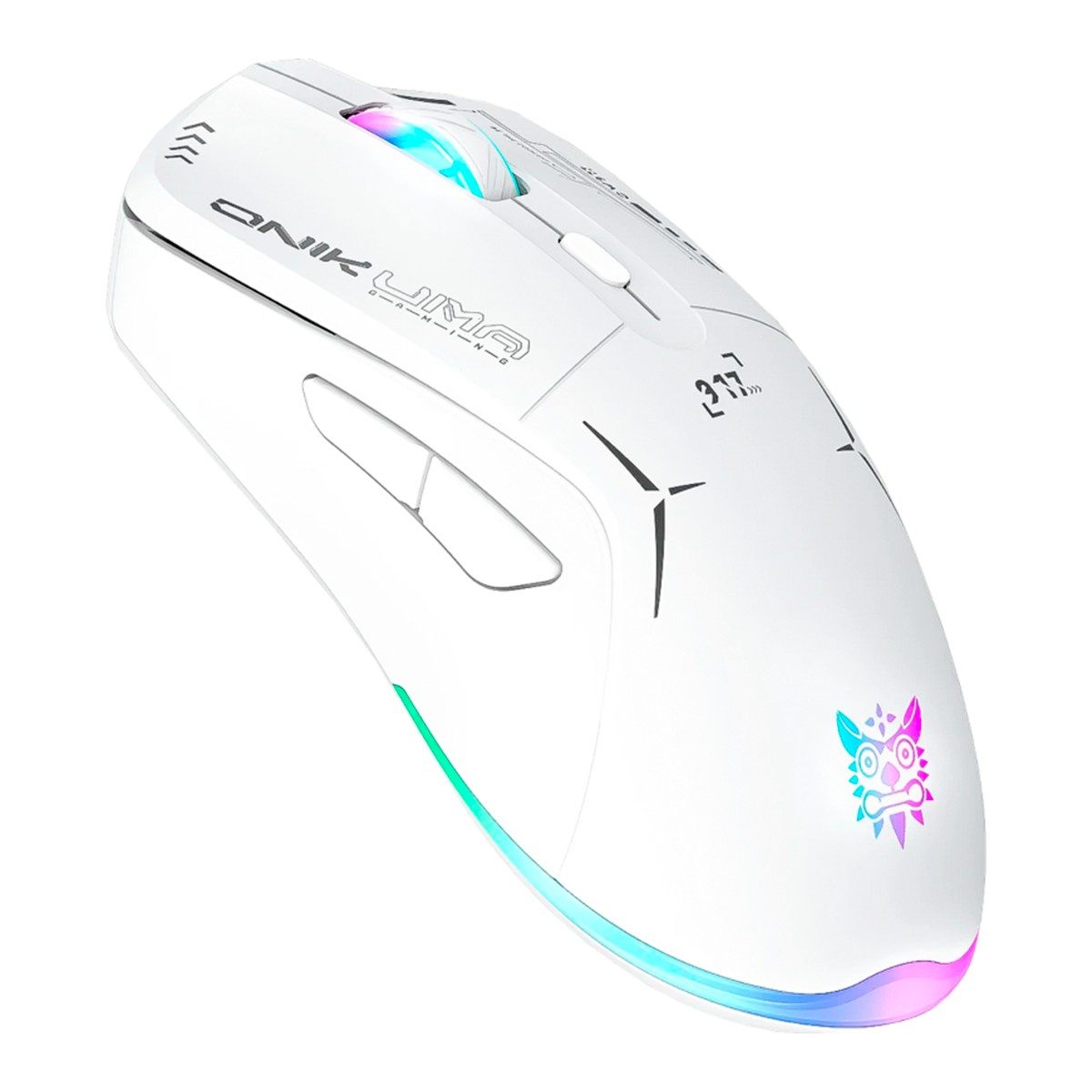 Mouse Gamer Inalambrico Recargable Onikuma Cw917 Rgb 4800dpi Blanco