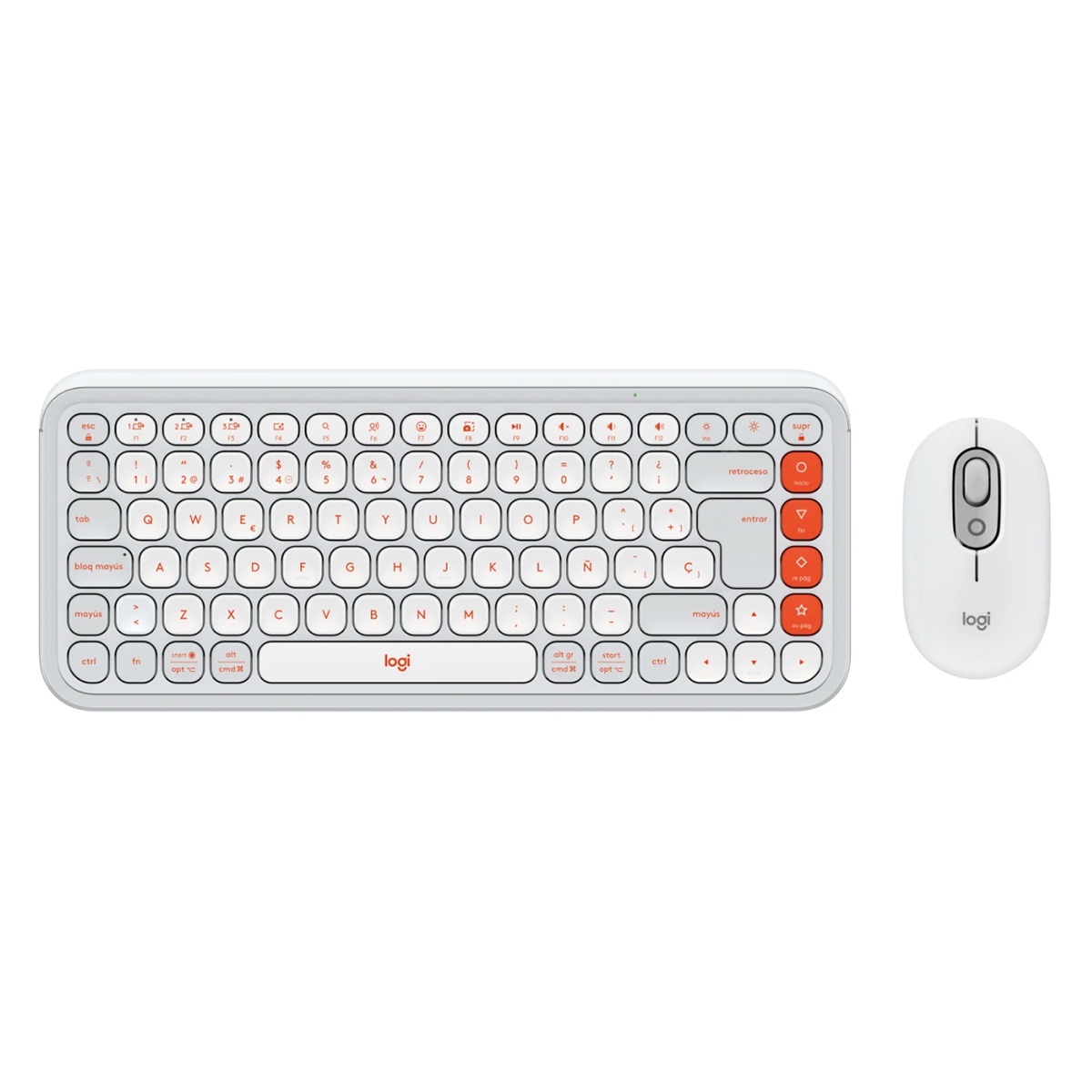 Kit Teclado y Mouse Inalámbricos Logitech Pop Icon Blanco