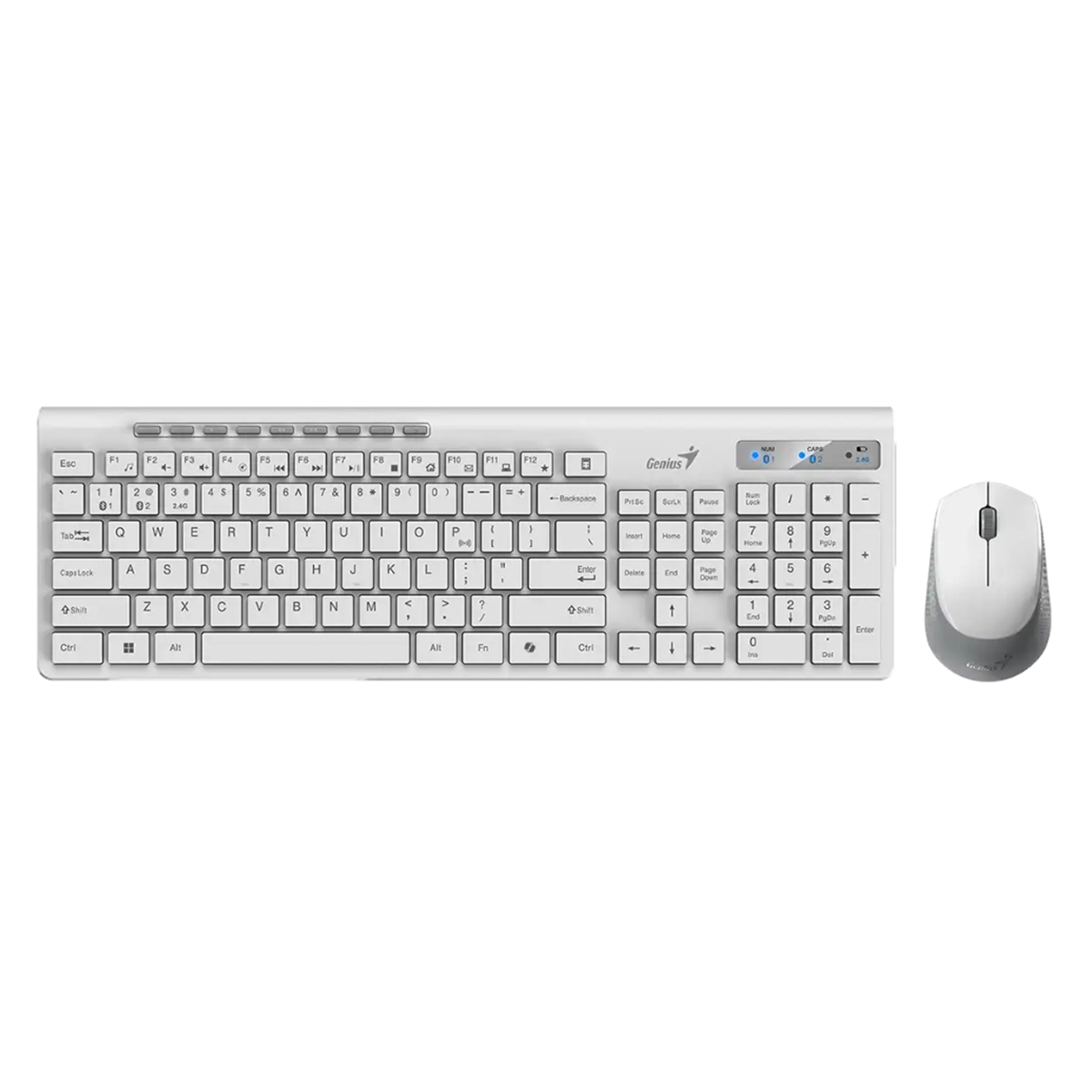 Kit Teclado + Mouse Copilot Inalambrico Genius Slimstar 8230 Blanco