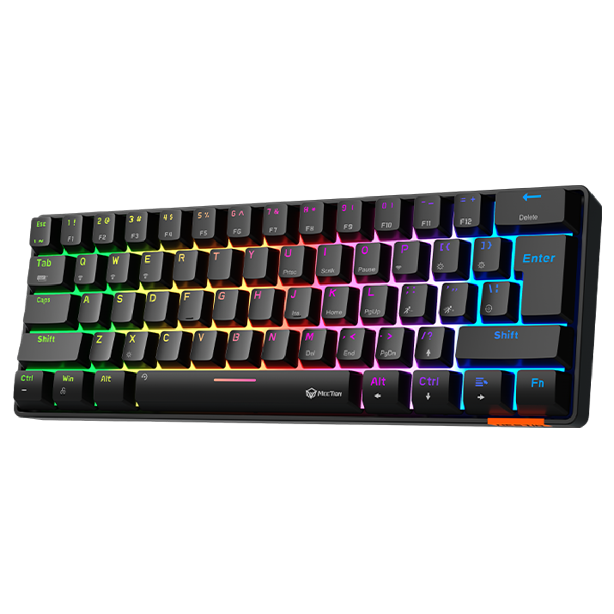 Teclado Gamer Meetion MT-Mk005bt Bluetooth 60% Español Negro
