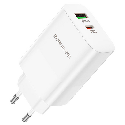 Cargador Borofone Bn10 65w 1 Puerto Usb 1 Tipo C Blanco