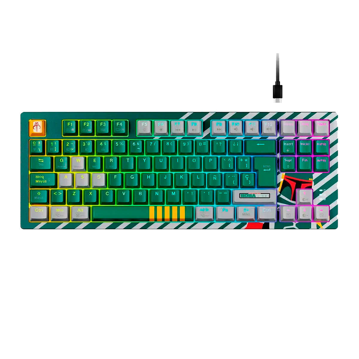 Teclado Inalámbrico Gamer Primus Ballista 82T Edición Boba Fett Star Wars