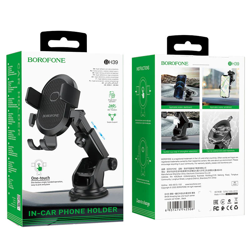 Soporte De Auto Tablero Parabrisas Borofone Bh39 Negro – imagen 3