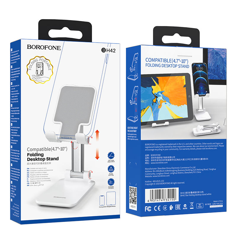 Soporte De Escritorio Para Smartphone Borofone Bh42 Blanco – imagen 3