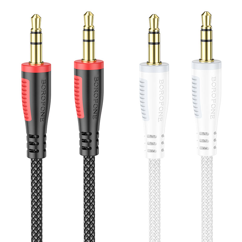Cable Auxiliar 3.5mm a 3.5mm Borofone bl14 2 Metros Blanco – imagen 2