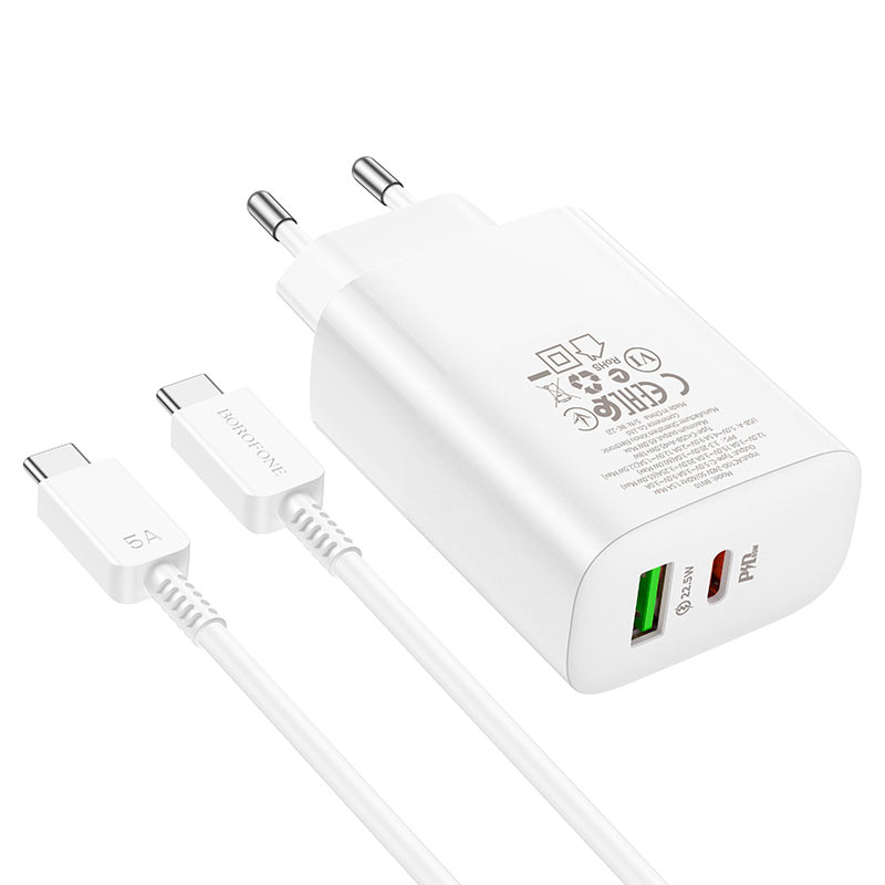 Cargador Borofone Bn10 65w 1 Puerto Usb 1 Tipo C + Cable Tipo C – imagen 2