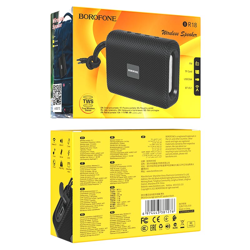 Parlante Bluetooth Borofone Br18 Azul – imagen 2