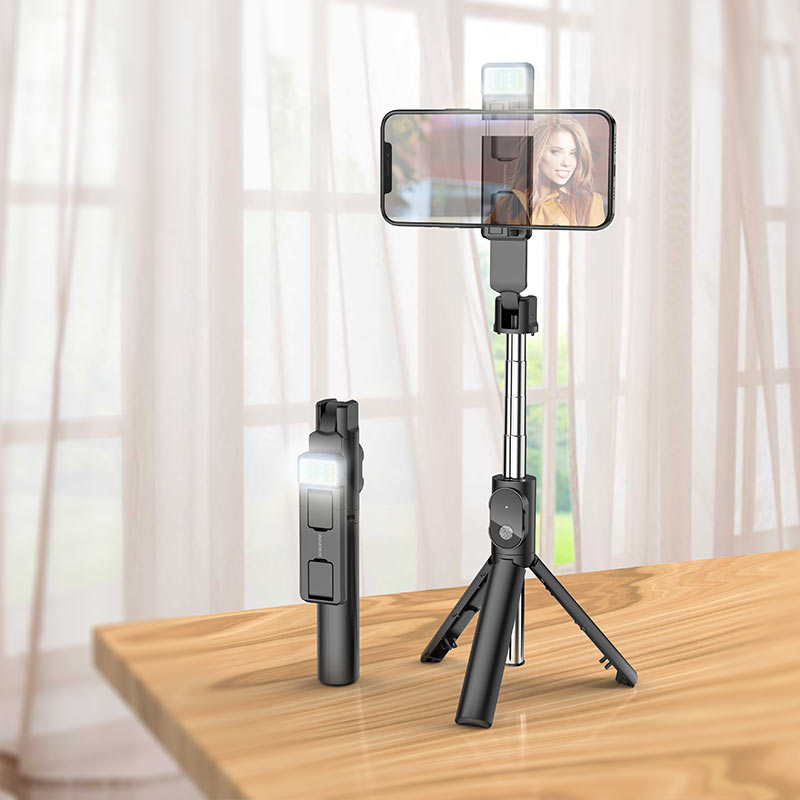 Baston Selfie Tripode Bluetooth Borofone By8 Negro – imagen 4