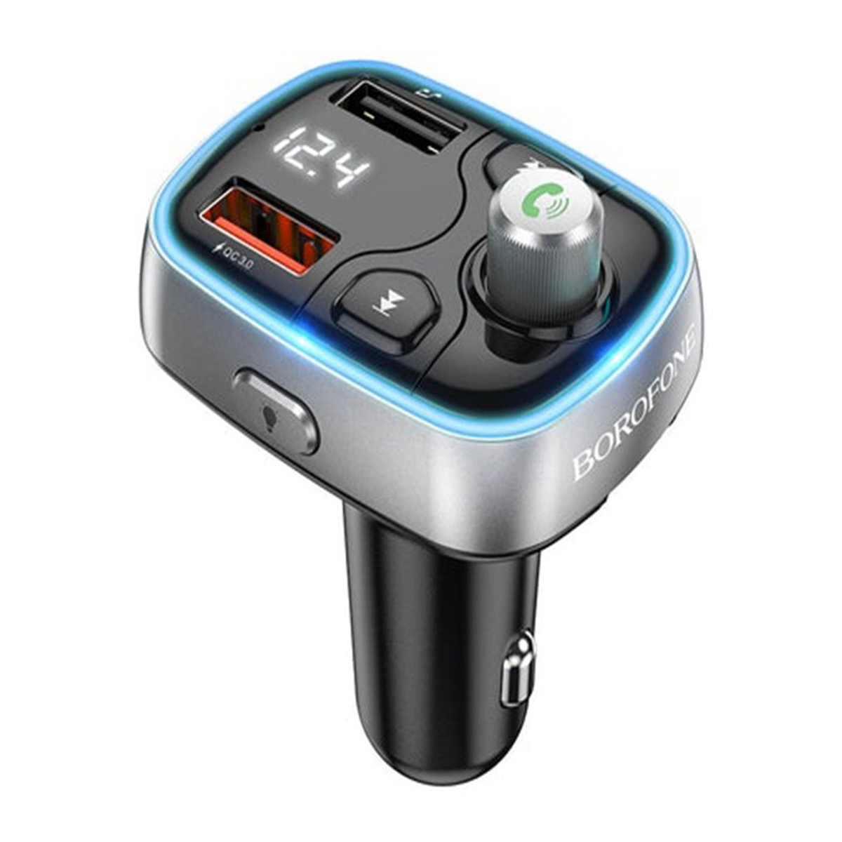 Cargador de Auto Borofone Bc38 Rgb 20w Qc 3.0 Negro