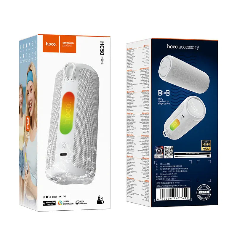 Parlante Bluetooth Hoco Hc50 8w Tws Blanco – imagen 3