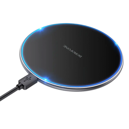 Cargador Inalámbrico Borofone Bq3 Pro Ultra Slim 15w Negro
