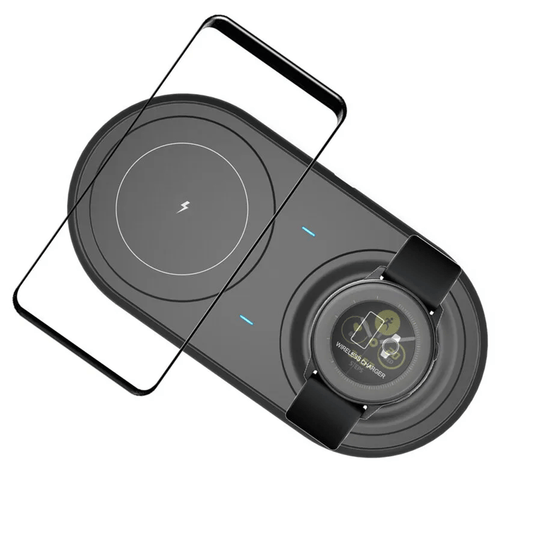 Base Cargador Inalámbrico Budi 2 en 1 Wl3500 15w Negro