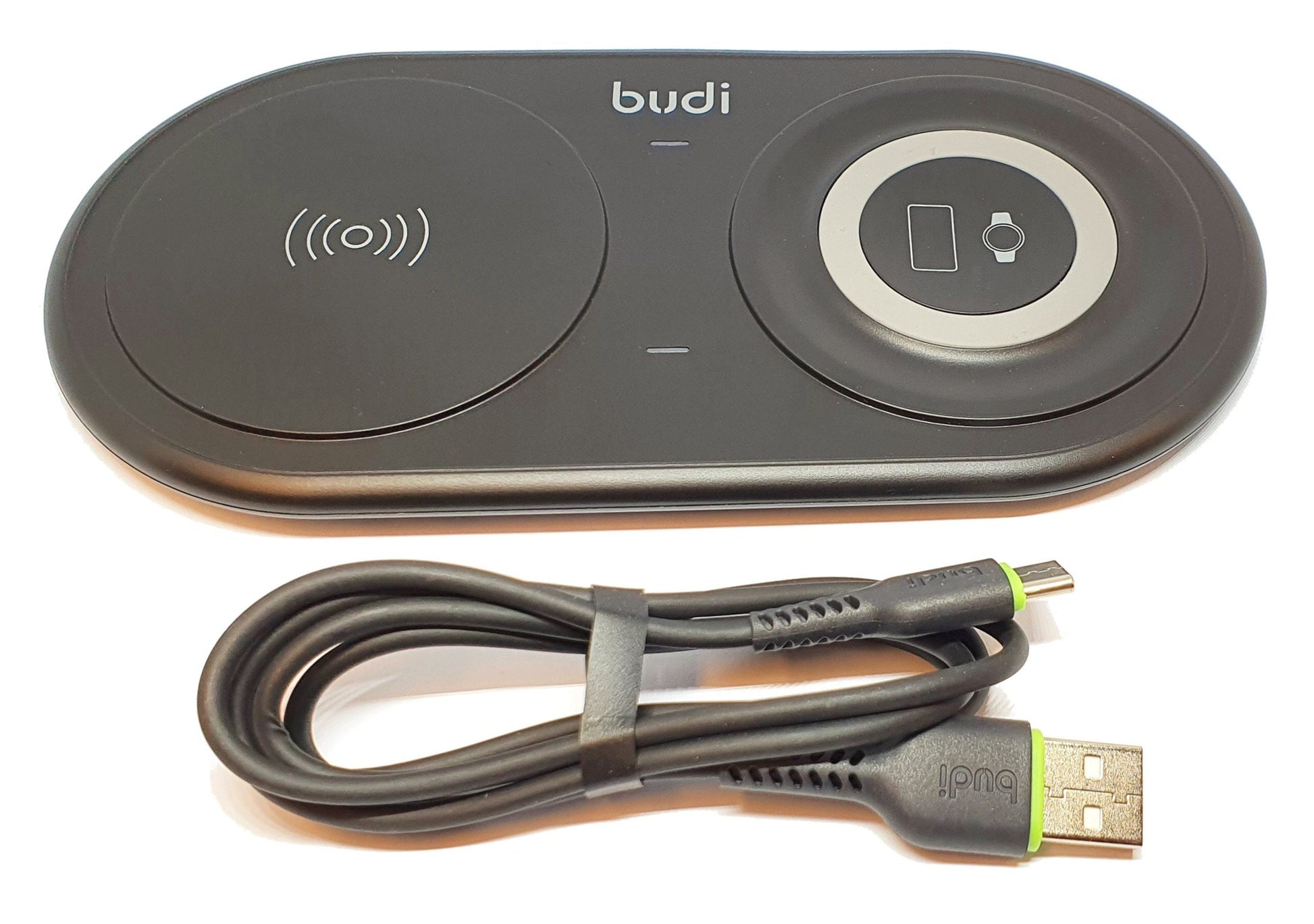 Base Cargador Inalámbrico Budi 2 en 1 Wl3500 15w Negro – imagen 4