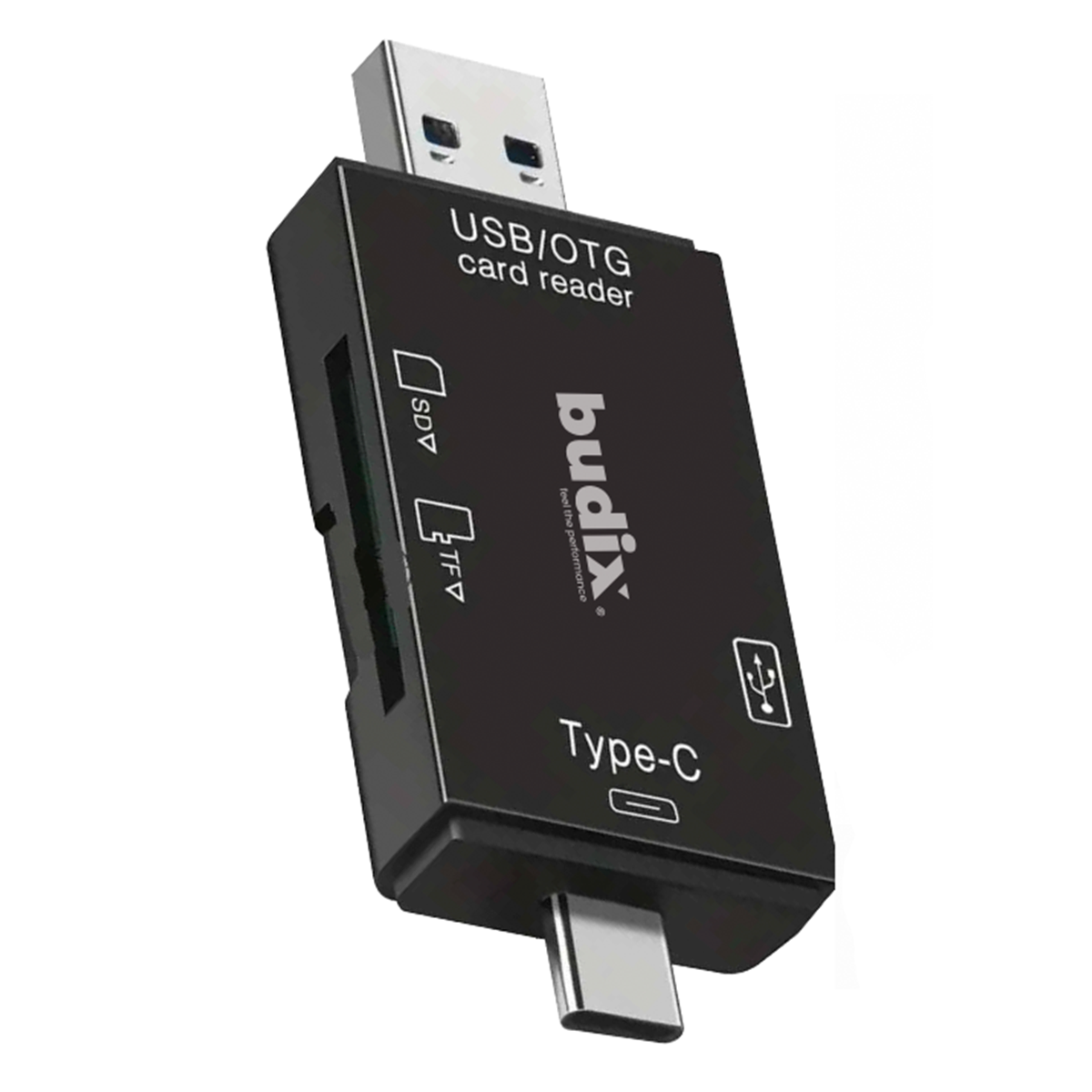 Adaptador Otg 6 en 1 Tipo C + Usb 3.0 Bodux Tf Sd Negro