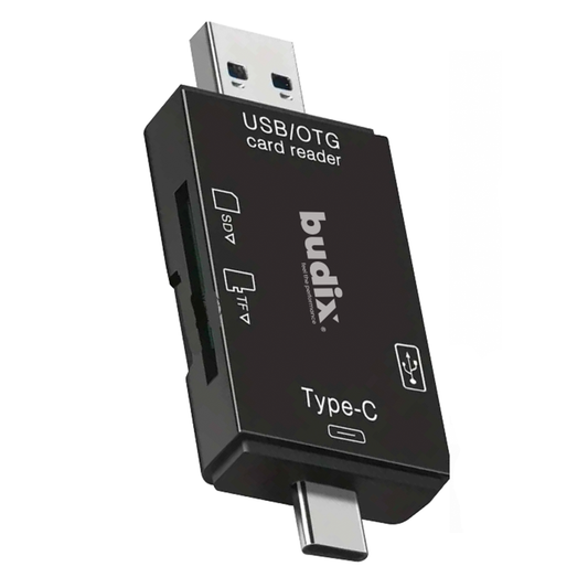 Adaptador Otg 6 en 1 Tipo C + Usb 3.0 Bodux Tf Sd Negro