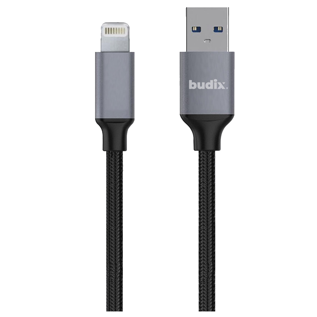 Cable Lightning Metal Reforzado 1M Budix Negro