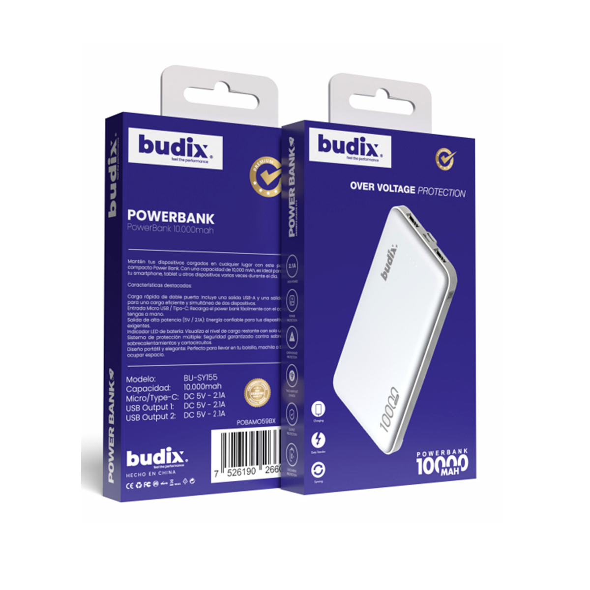 Powerbank Carga Rapida Budix Bu-sy155 10000 Mah Blanco – imagen 2