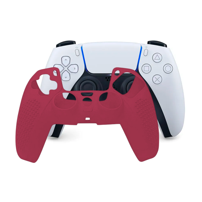 Funda Silicona Compatible Con Ps5 Anti Deslizante Burdeo