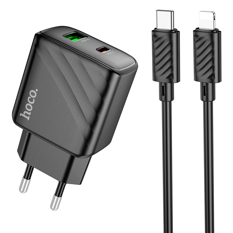 Cargador Carga Rapida Hoco Cs23a 30w Dual + Cable Tipo C a Lightning