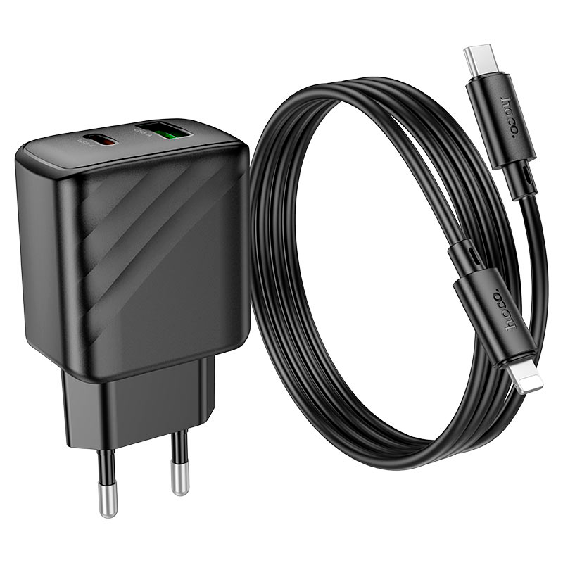 Cargador Carga Rapida Hoco Cs23a 30w Dual + Cable Tipo C a Lightning – imagen 3