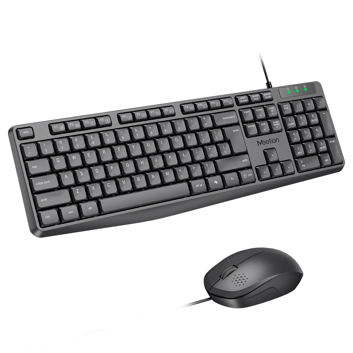 Kit Teclado + Mouse Alámbrico Meetion MT-C235 Silencioso Negro