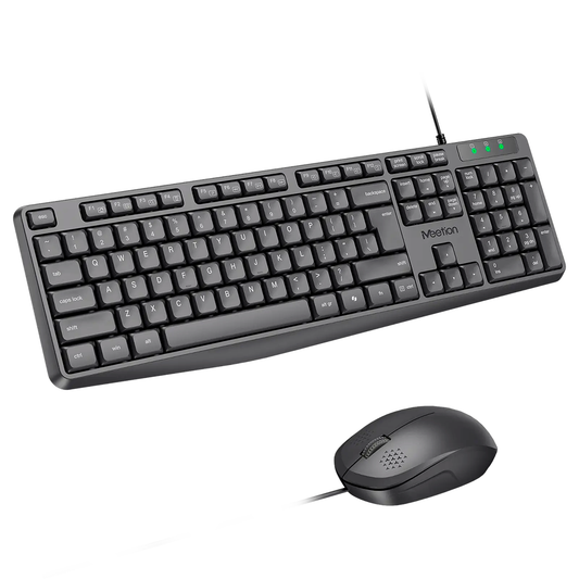 Kit Teclado + Mouse Alámbrico Meetion MT-C235 Silencioso Negro