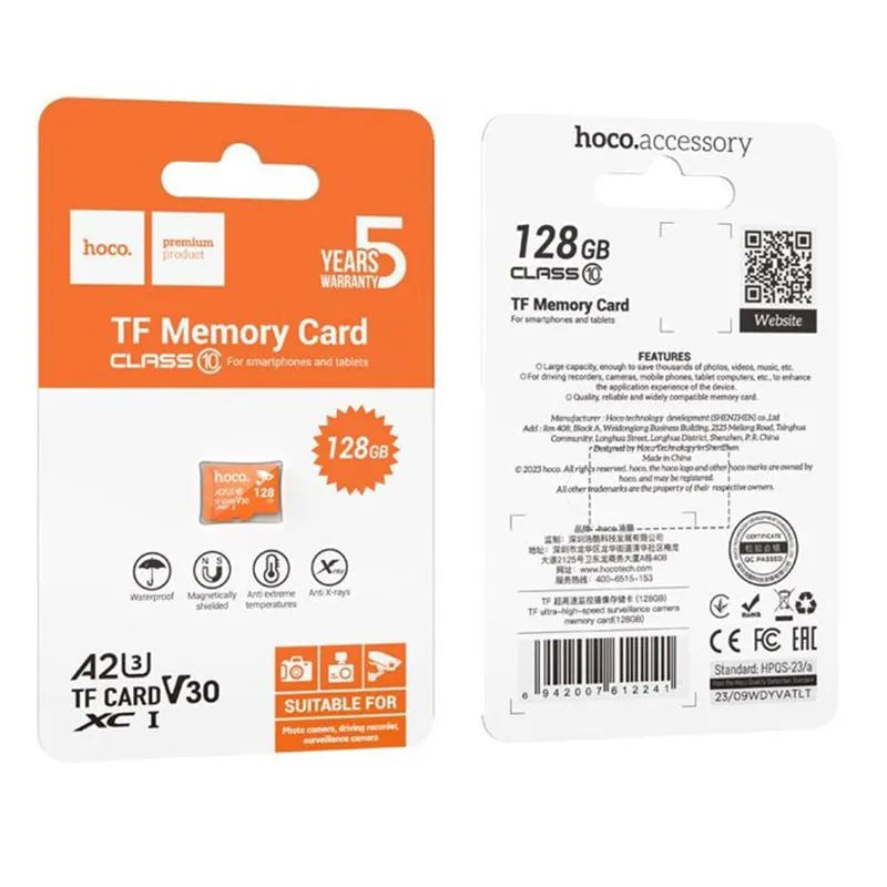 Micro SD Tf Flash Alto Rendimiento Hoco 128 Gb Naranjo – imagen 3