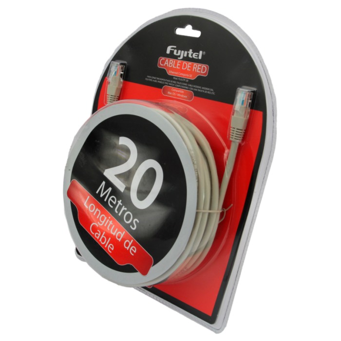 Cable De Red Rj45 Cat 5e 20 Metros Fujitel