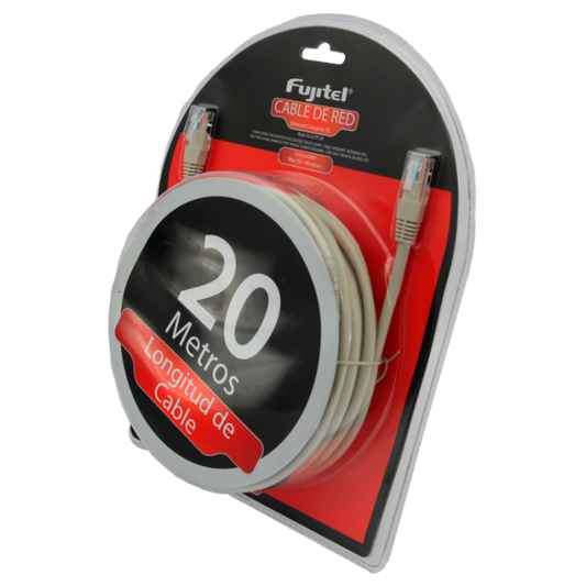 Cable De Red Rj45 Cat 5e 20 Metros Fujitel