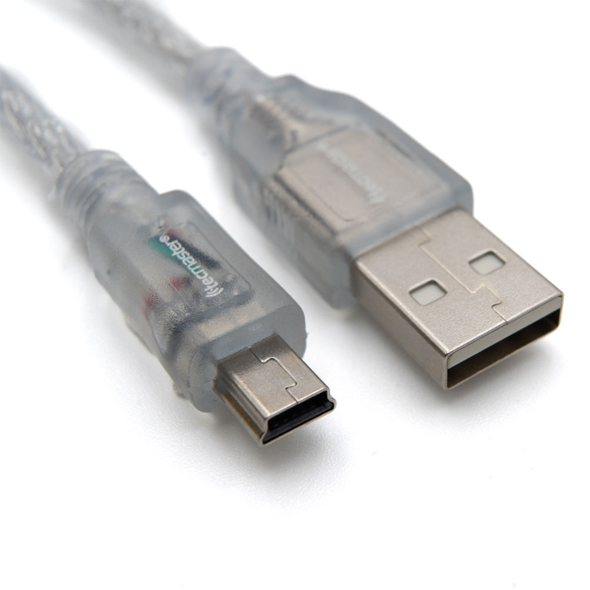 Cable Tecmaster USB-A 2.0 Macho A Mini B-Macho 1,8 Metros Gris