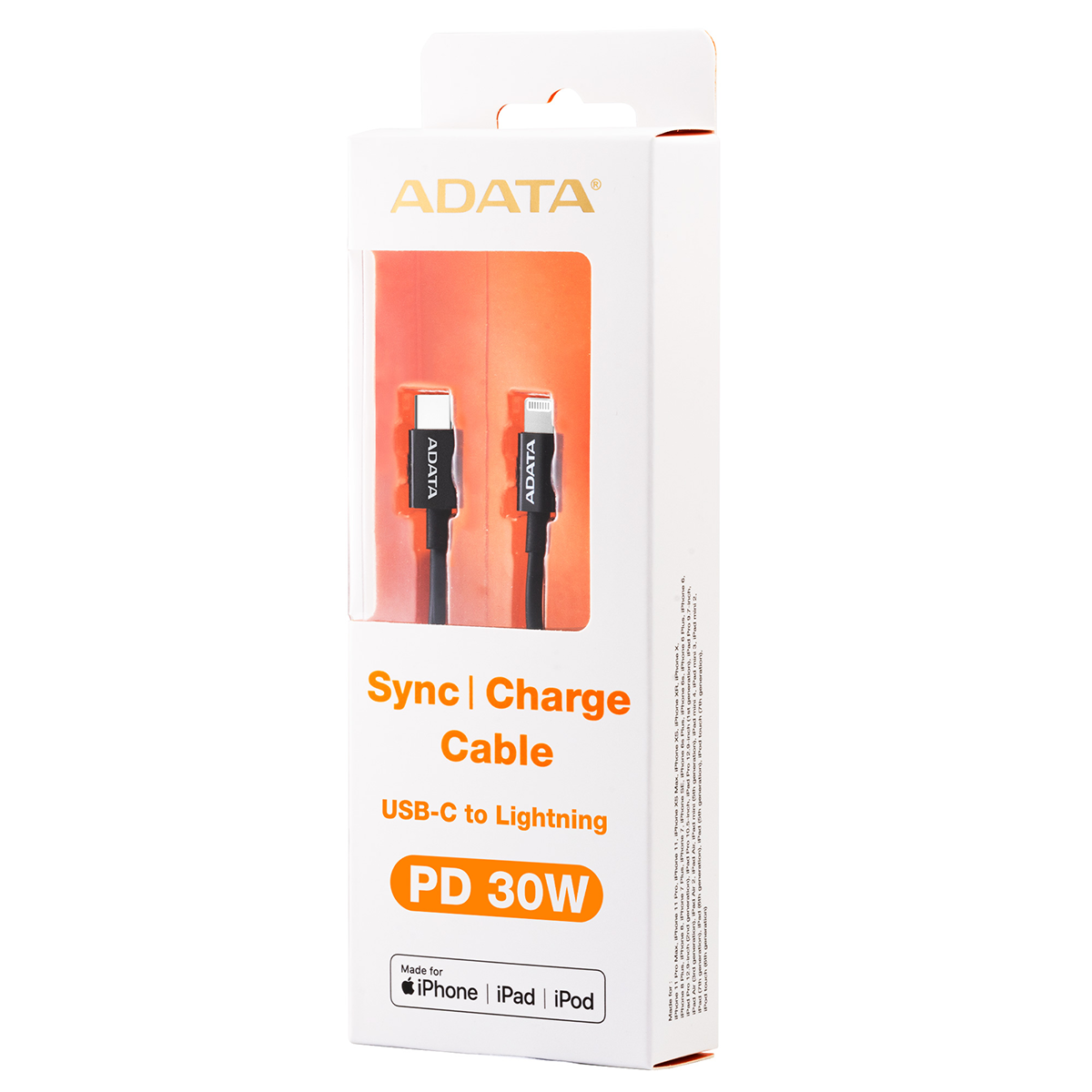 Cable Usb Tipo C A Lightning 1m Adata Negro