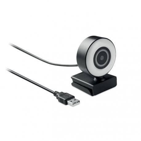 Camara Web Hd 1080P Usb Led Aro Luz Con Soporte Negro – imagen 3