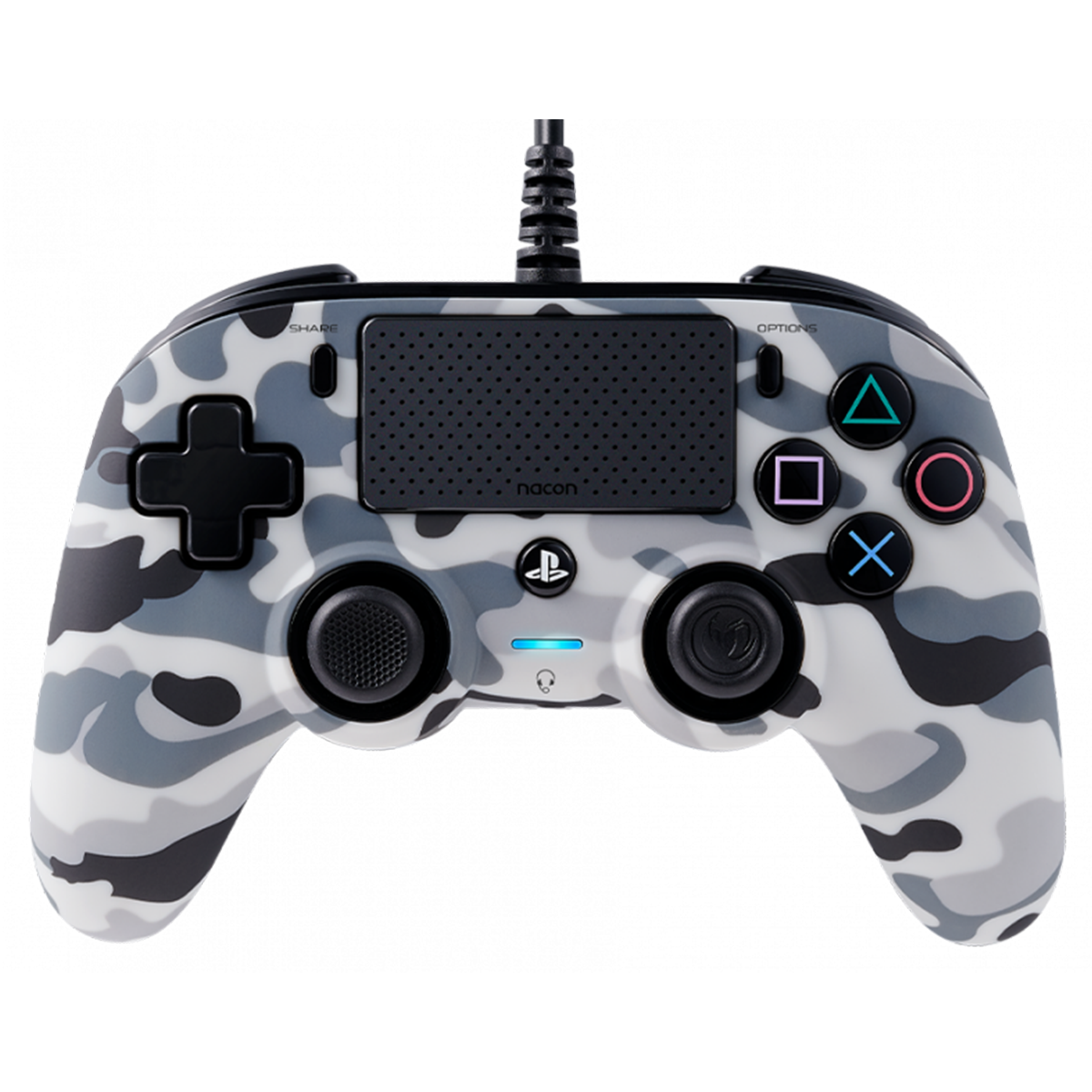 Control PS4 Pc Nacon Compact Con Cable Camuflado Gris