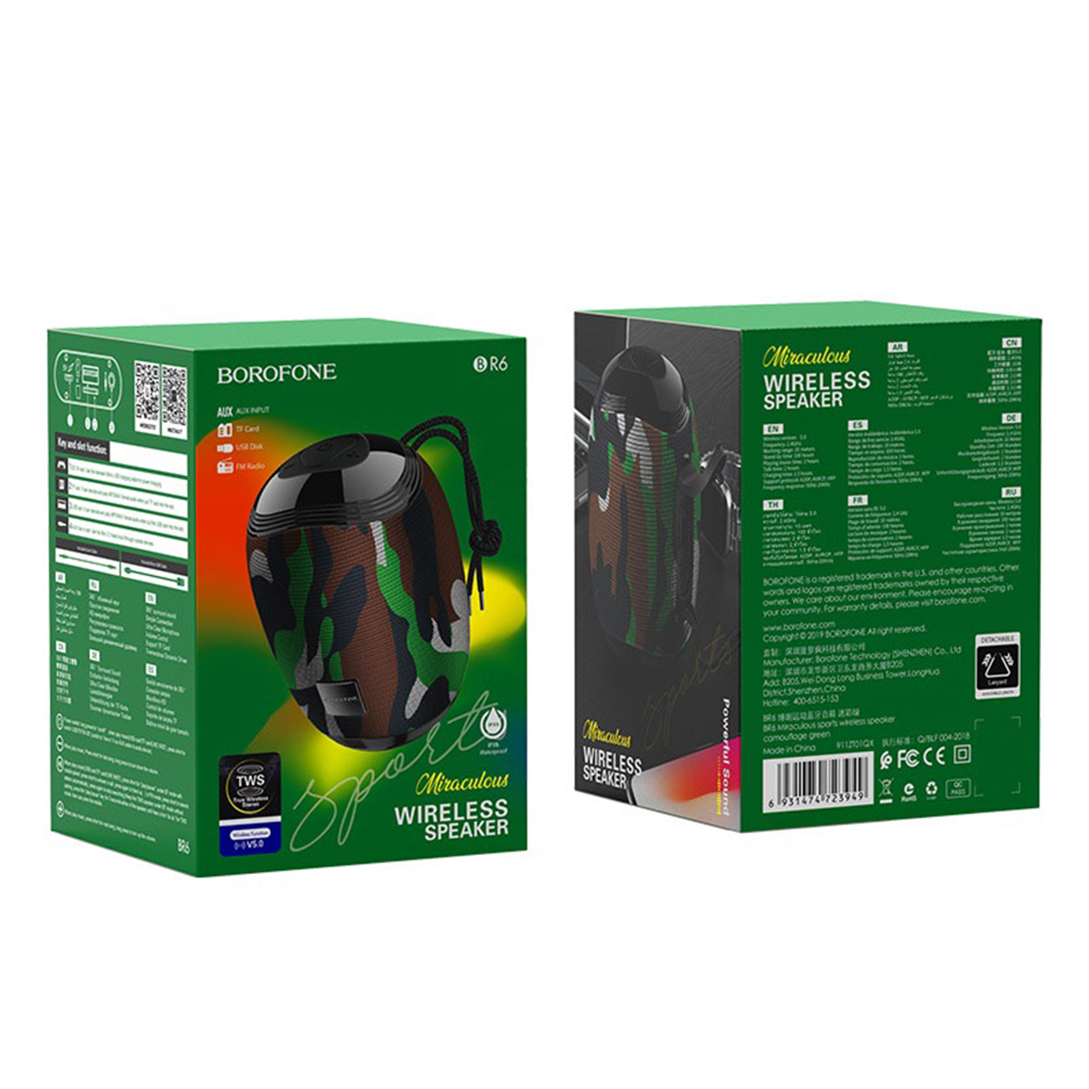 Parlante Bluetooth Borofone Br6 Camuflaje