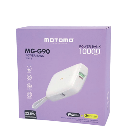 Bateria Portatil Powerbank Motomo MG-G90 10.000 Mah Blanco – imagen 2