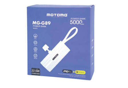 Bateria Portatil Powerbank Motomo MG-G89 5.000 Mah Blanco – imagen 2