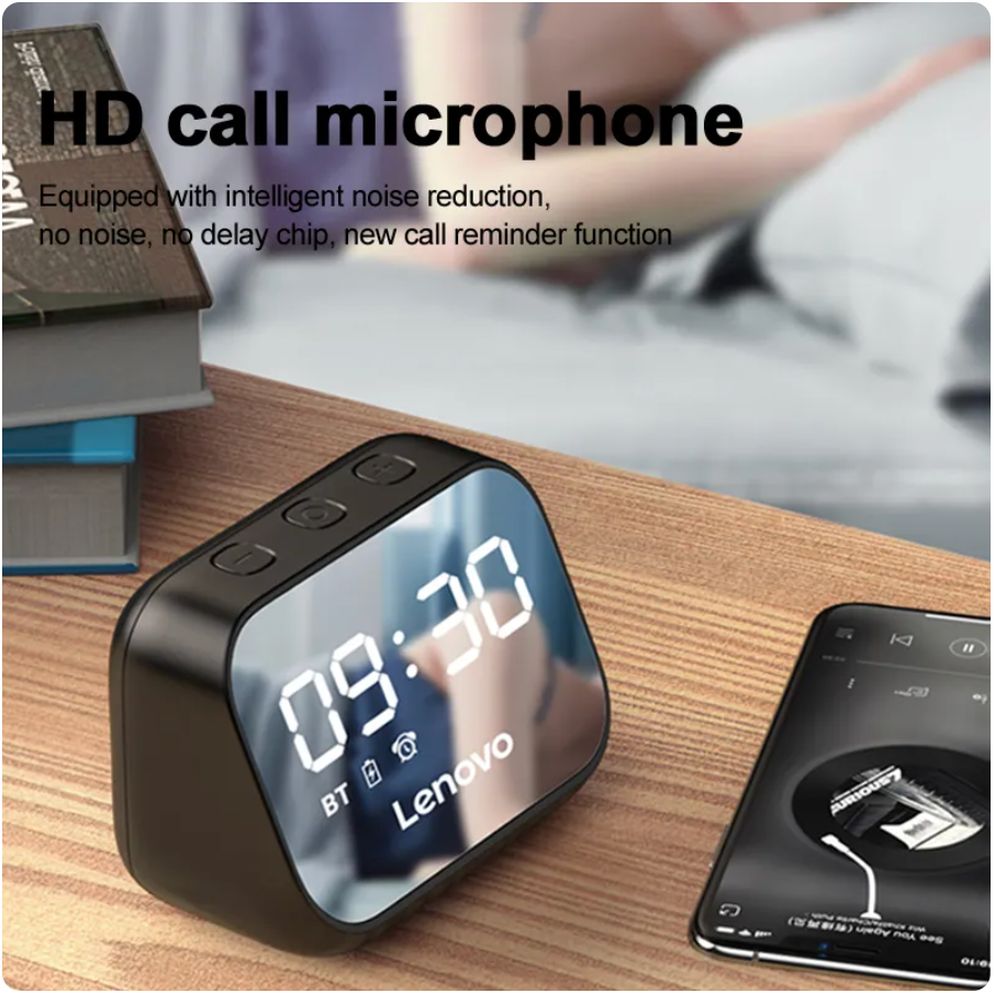 Parlante Bluetooth Lenovo TS13 Reloj Despertador Digital Rosa – imagen 3