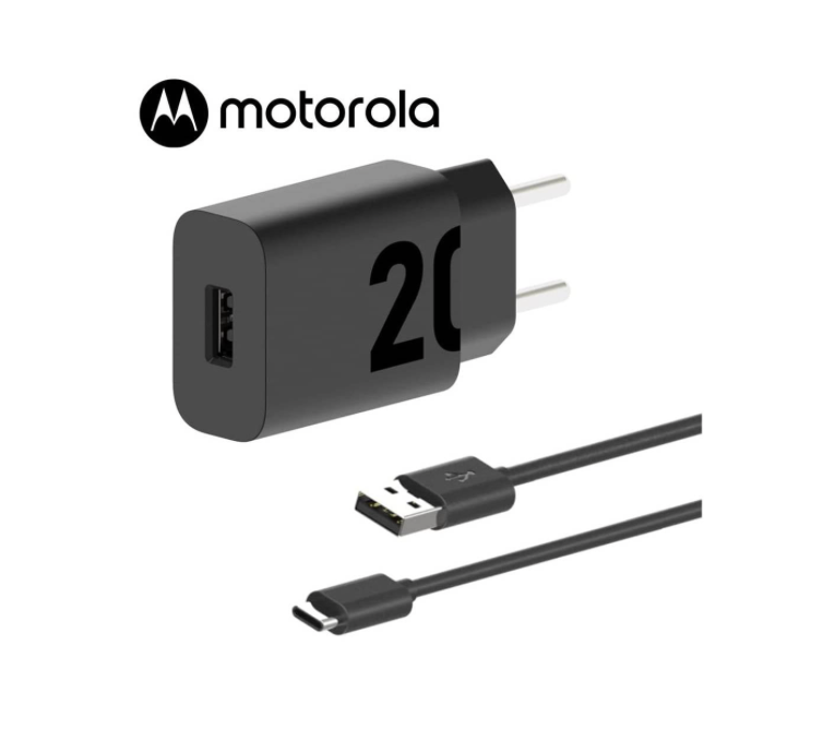 Cargador Motorola Turbo Power + Cable Tipo C 20W Negro – imagen 2