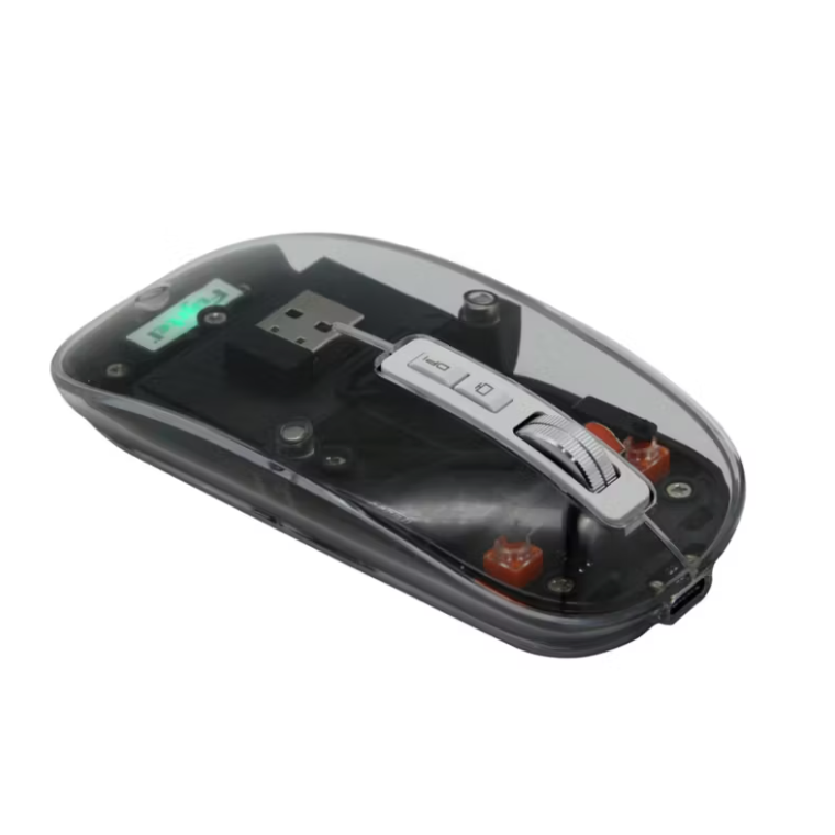 Mouse Fujitel Inalambrico Crystal Luces Dpi 2400 Negro – imagen 2