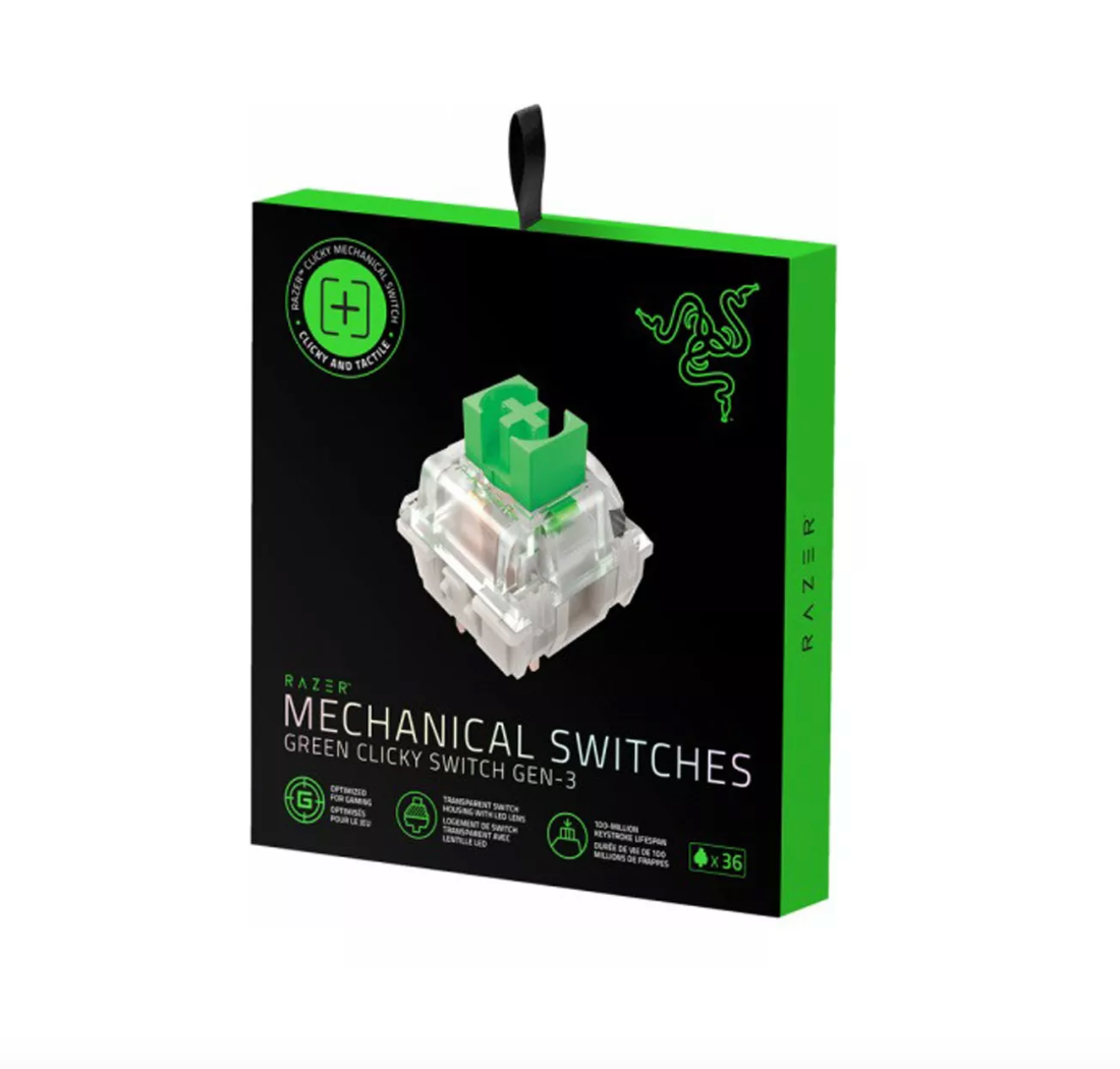 Kit De 36 Switch Razer Yellow Clicky 3era Generacion 3 Pines – imagen 2